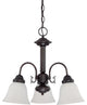 3 Light - Ballerina LED Chandelier - Mahogany Bronze Finish - Frosted Glass