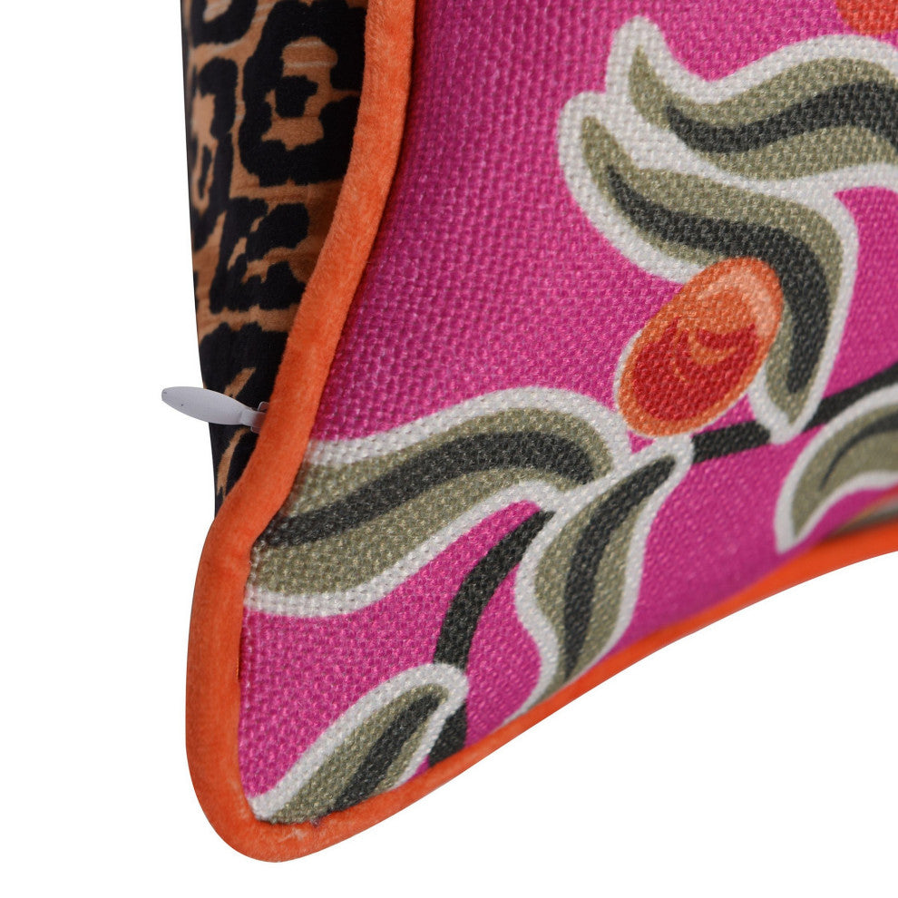Dann Foley Double Sided Pillow Monkey Print and Cheetah Velvet Left