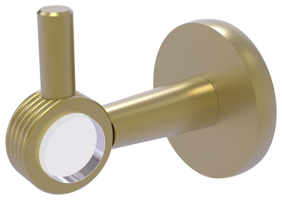 Clearview Robe Hook with Groovy Accents, Satin Brass