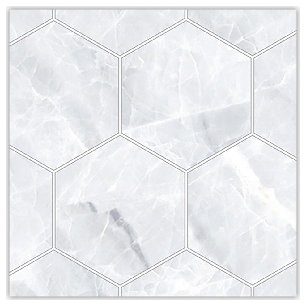 Nambia White Matte 3" Hexagon Porcelain Mosaic