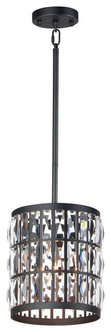 Maxim Lighting Madeline 1-Light Mini Pendant, Black/Beveled Crystal, 21819BCBK
