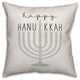Happy Hanukkah Menorah 18"x18" Throw Pillow