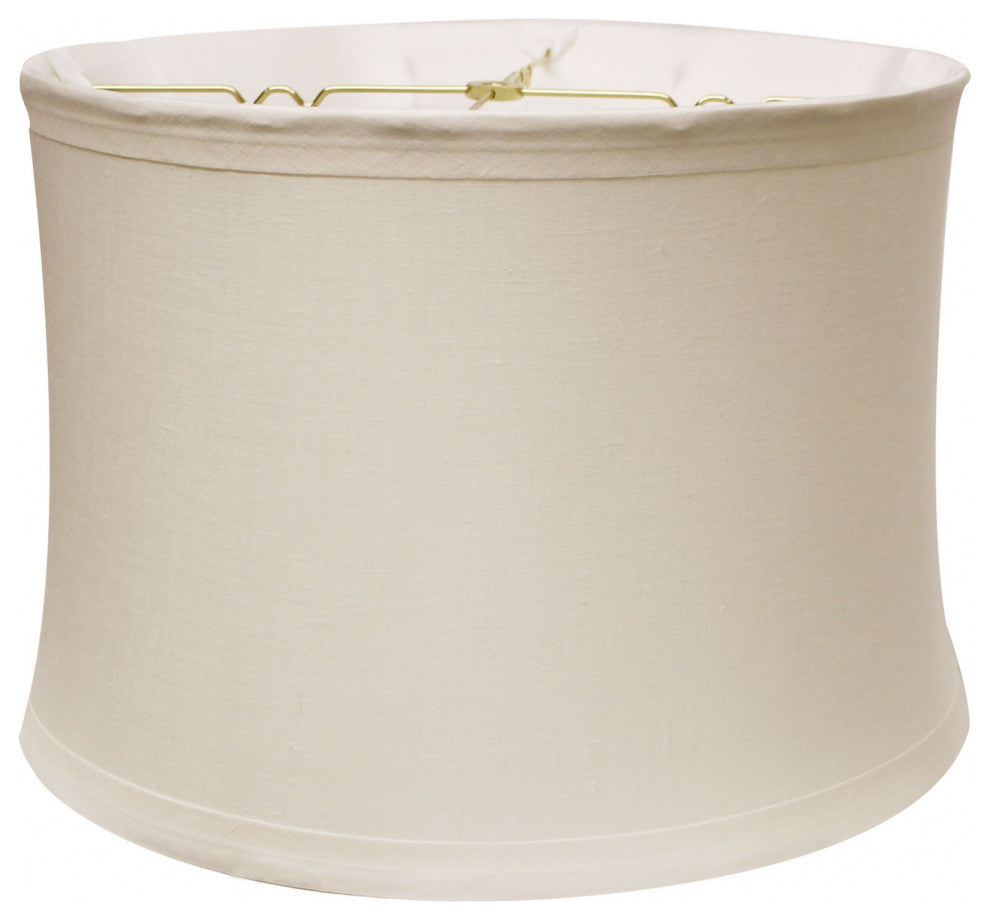 15" Snow Drum Trimmed Linen Lampshade