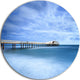 Pier Infinite To Blue Sea, Seascape Photo Round Wall Art, 11"