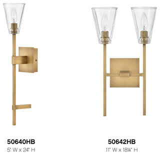 Hinkley Auden Medium Two Light Vanity, Heritage Brass