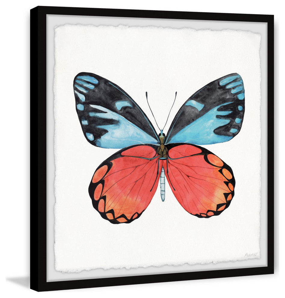 "Symmetrical Wings" Framed Painting Print, 18x18