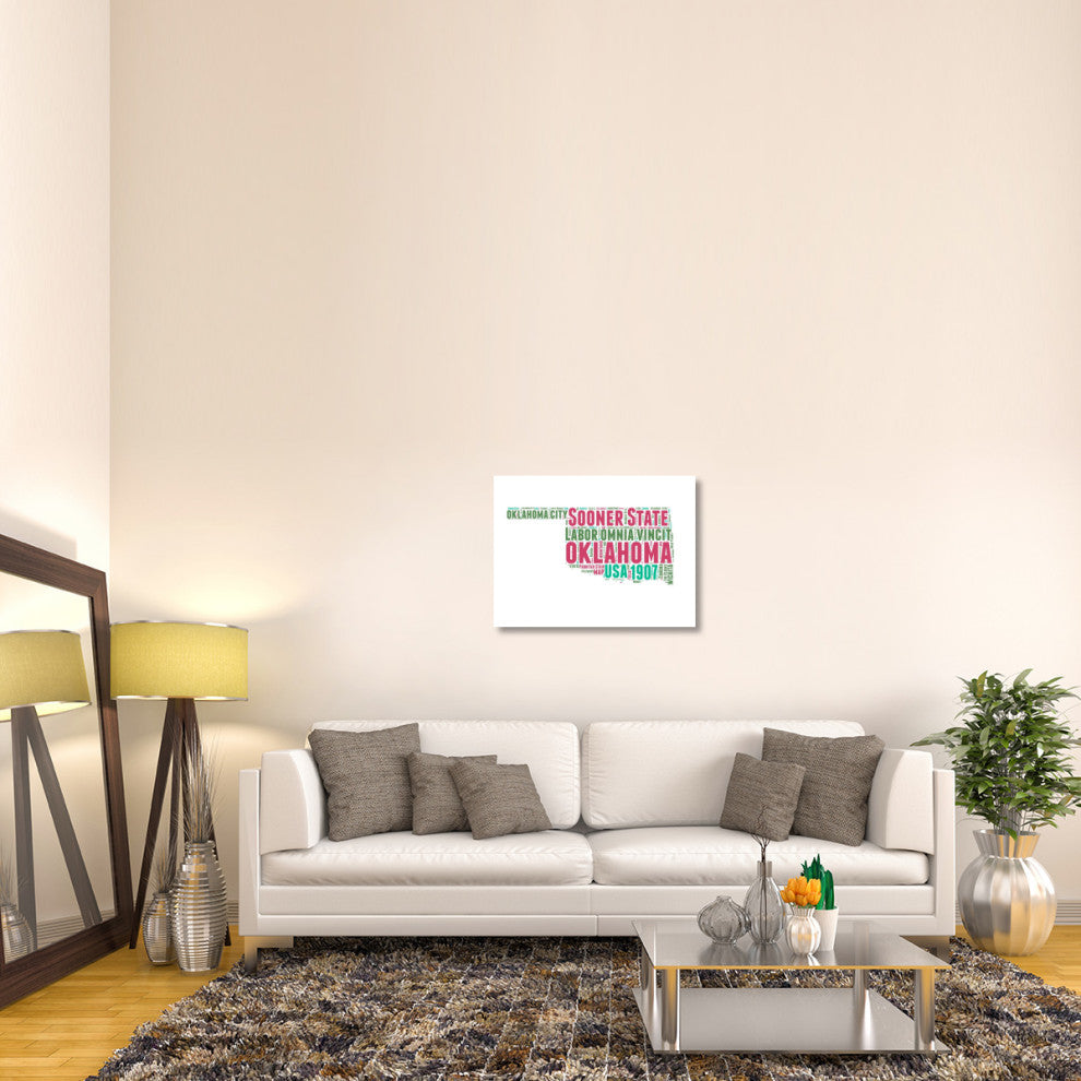 "Oklahoma Word Cloud Map" Fine Art Print
