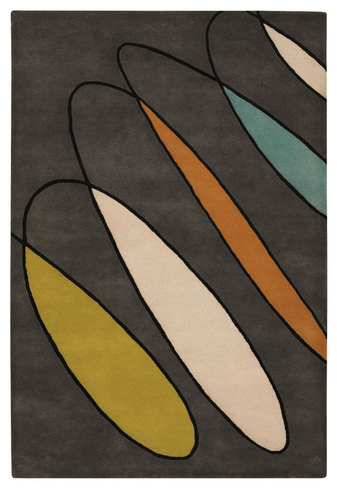 Bense Contemporary Area Rug, 7'9"x10'6" Rectangle