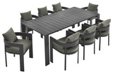 Tahoe 9-Piece Aluminum Dining Set, Gray Charcoal