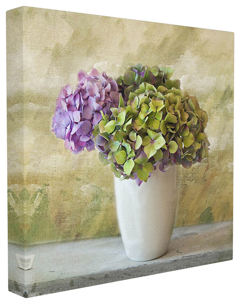 Floral Textural Purple Hydrangea XL Stretched Canvas Wall Art, 30"x30"