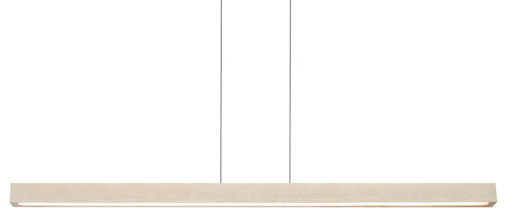 Una LED Linear Pendant 48" White Washed Oak, Downlight Only, 2700K