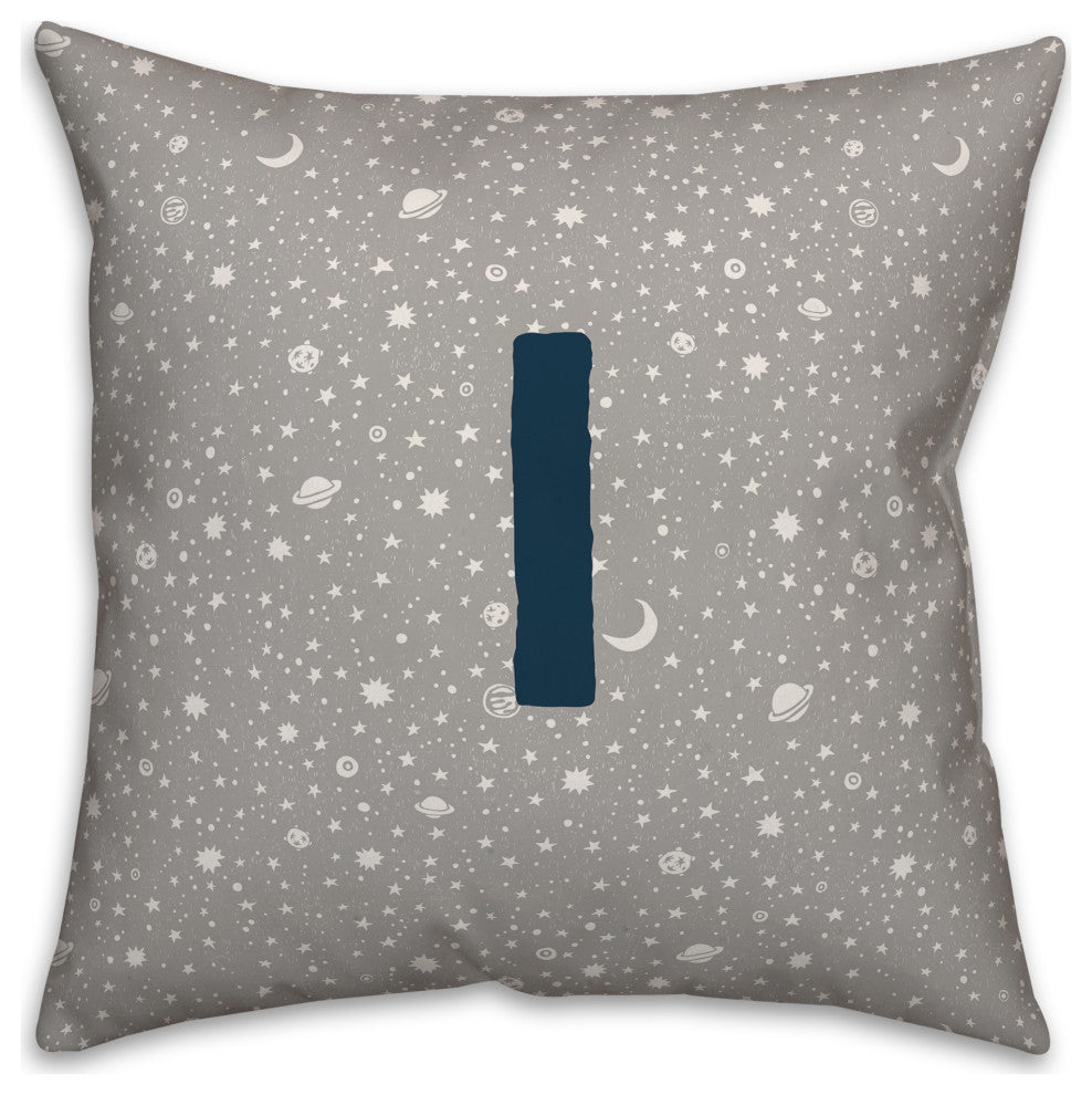 Monogram I Space Doodle 16x16 Spun Poly Pillow