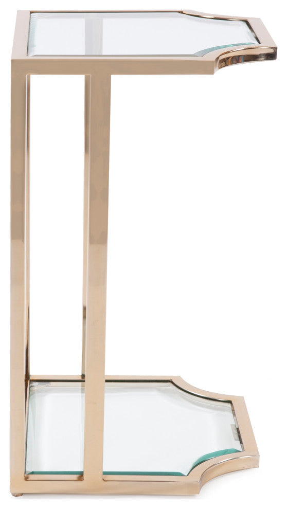 Howard Elliott Scalloped Edge Gold Side Table