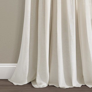 Linen Button Single Window Panel, Off White, 95"x40"