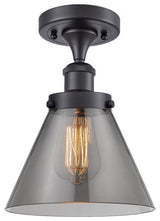 INNOVATIONS LIGHTING 916-1C-BK-G43 Large Cone 1 Light Semi-Flush Mount