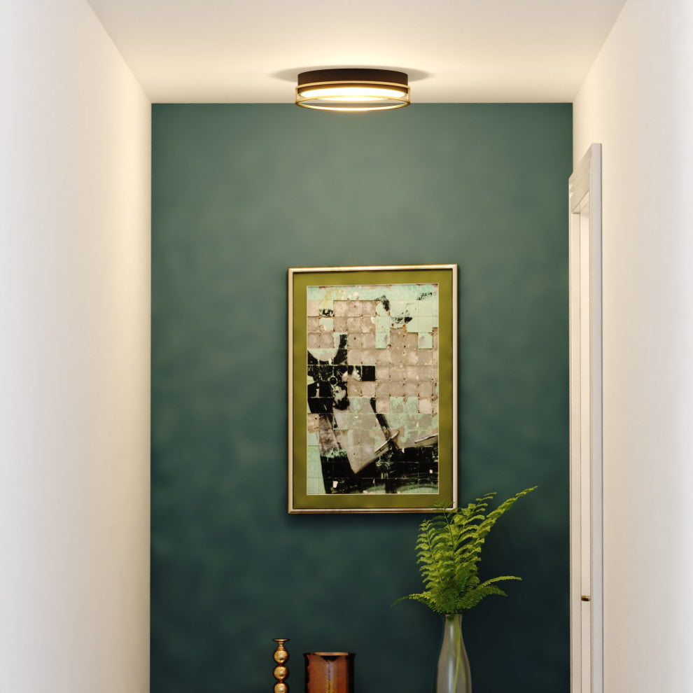 Vaxcel Lighting C0301 Northgate 16"W LED Flush Mount Drum Ceiling - Matte Black