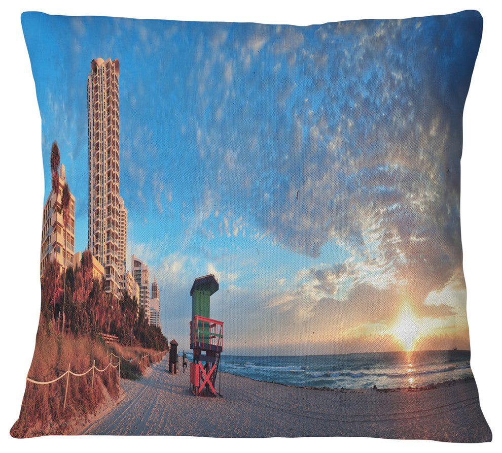 Miami South Beach Photography Throw Pillow, 16"x16"