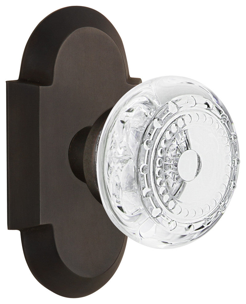 Cottage Plate Passage Crystal Meadows Knob, Oil-Rubbed Bronze, 2.75"