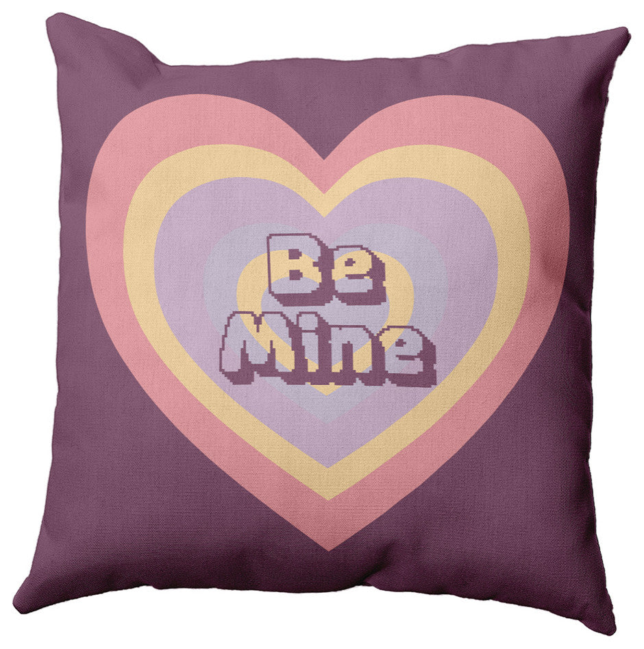 Be Mine Decorative Throw Pillow, Muted Purple, 26"x 26"