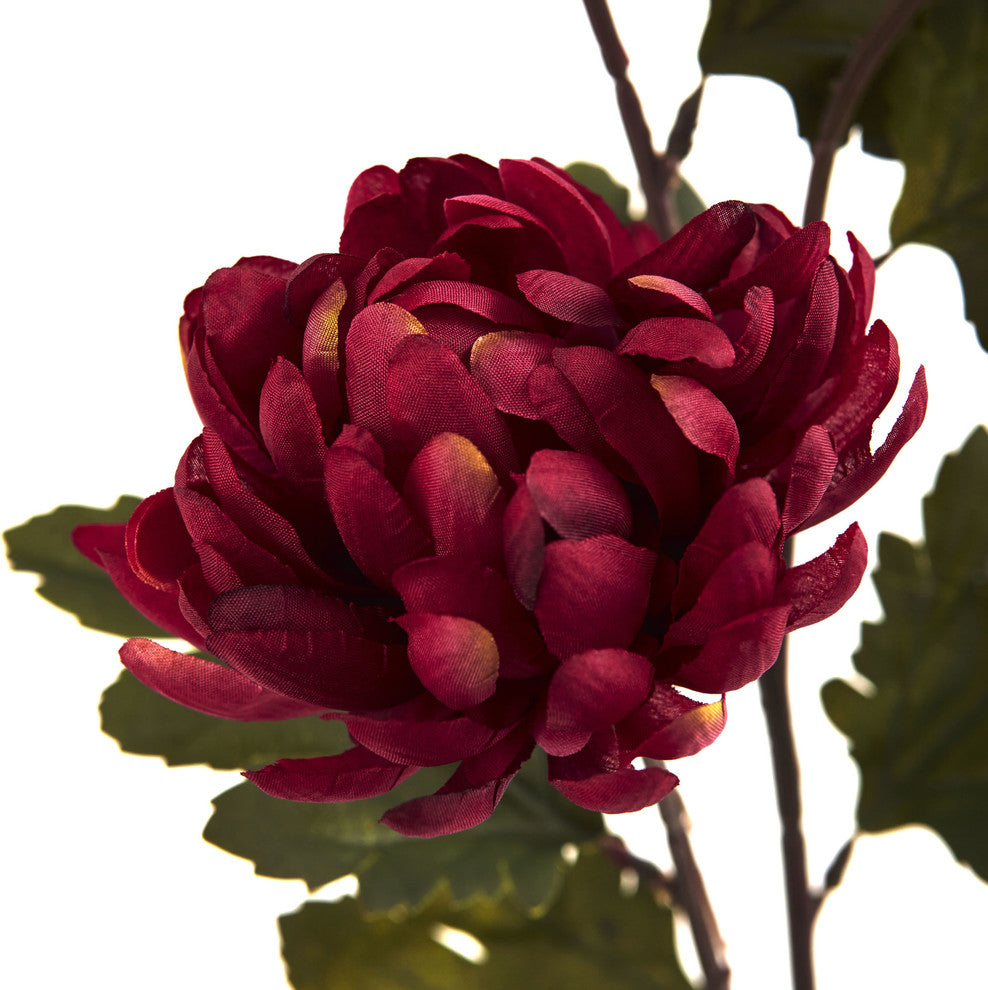 Nearly Natural 29" Chrysanthemum Artificial Flower, Set of 12, Rust