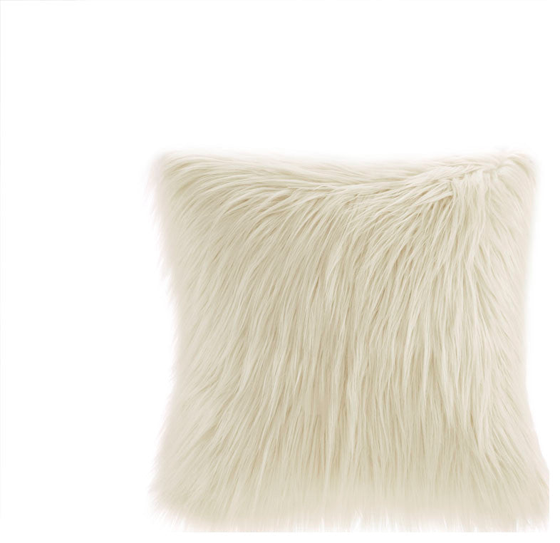 Madison Park Edina Faux Fur, Black, Throw Pillow