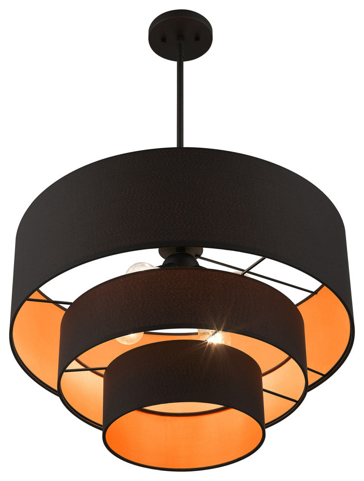 Livex Lighting Sentosa 4-Light Black Pendant Chandelier
