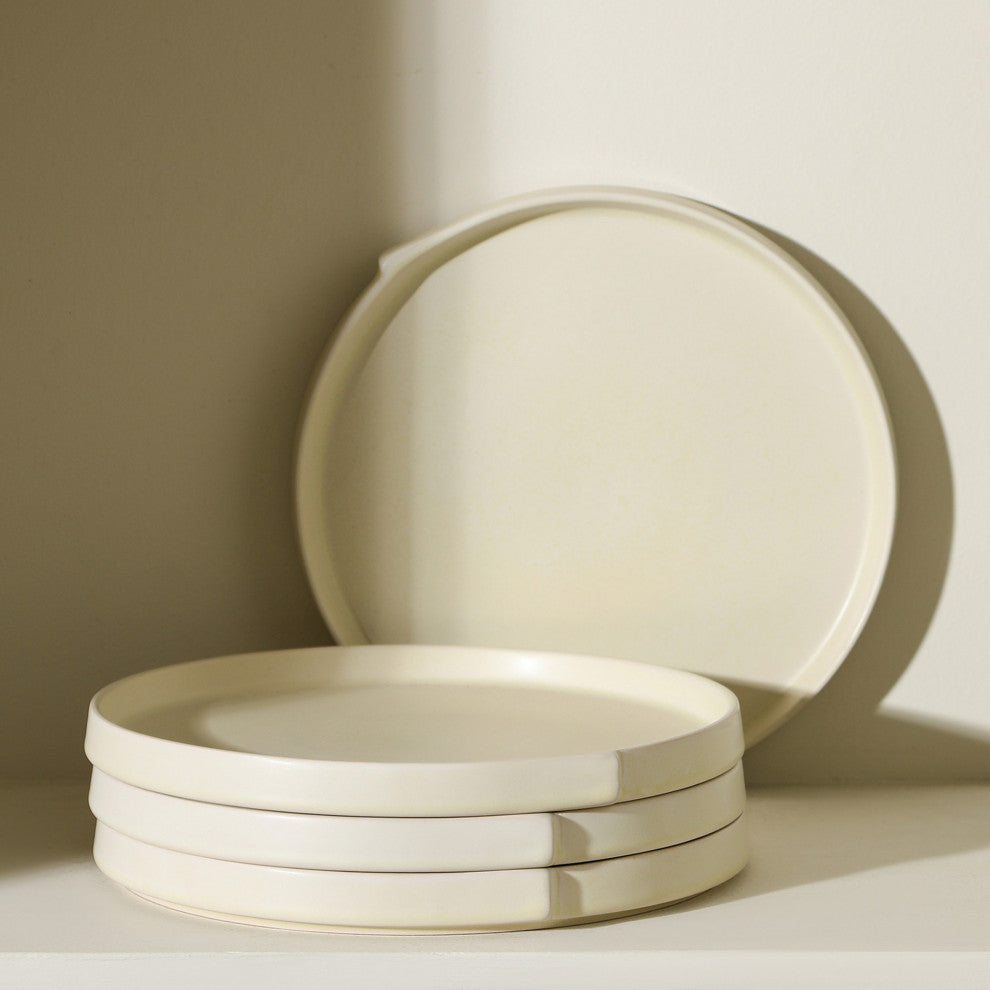 Stone Lain Bao Stoneware Salad Plate Set of 4, Beige