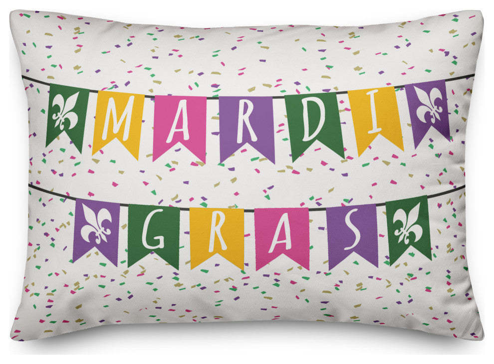 Mardi Gras Banner 14x20 Spun Poly Pillow