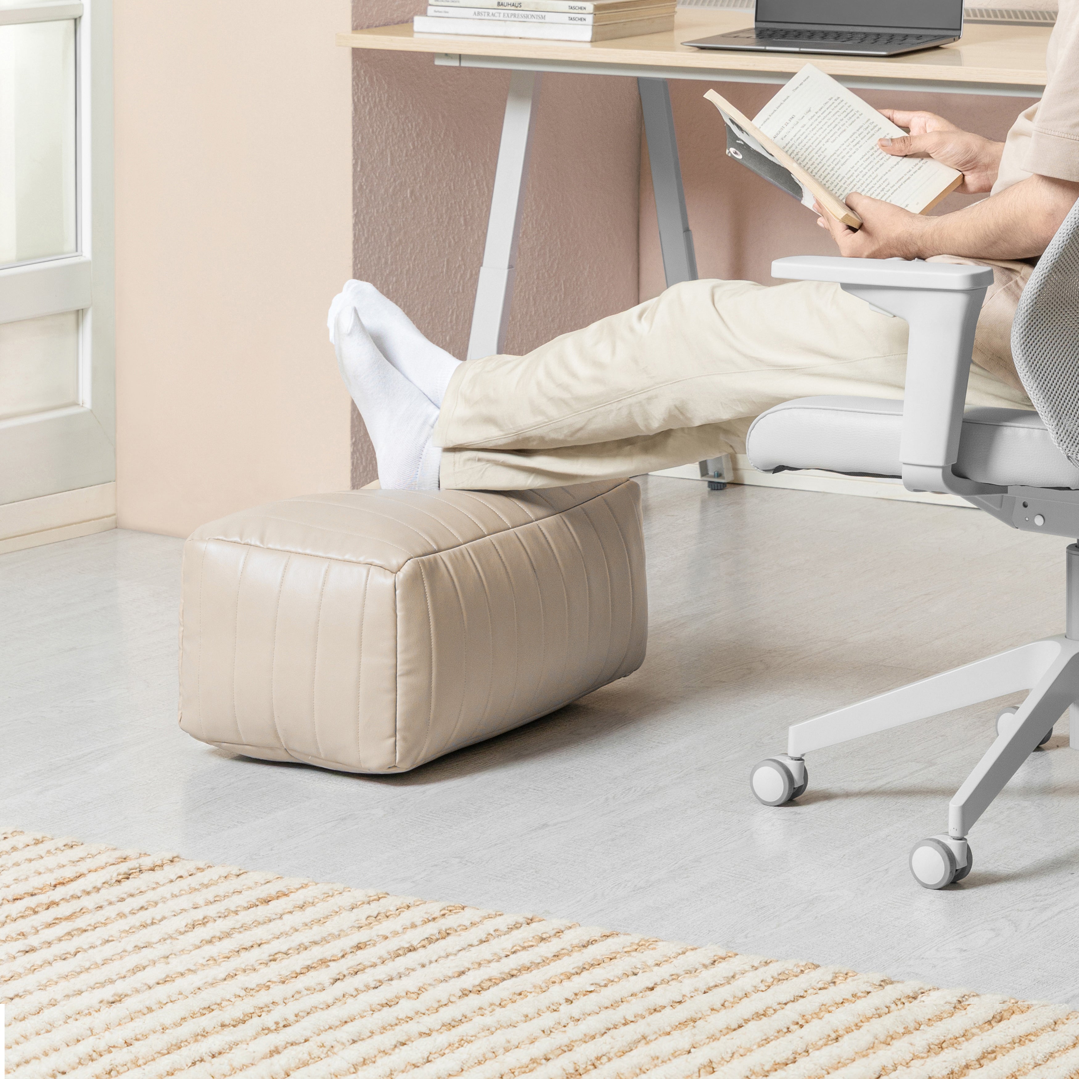 Polyester Florence Footrest, Cream