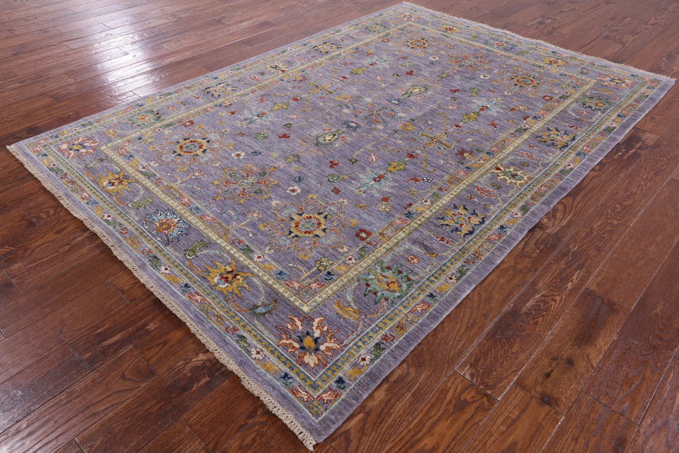 Persian Tabriz Hand-Knotted Rug 5' 6" X 7' 11" Q7549