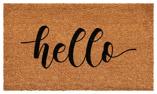 Calloway Mills Hello Script Doormat, Black, 17" X 29" X 0.60"