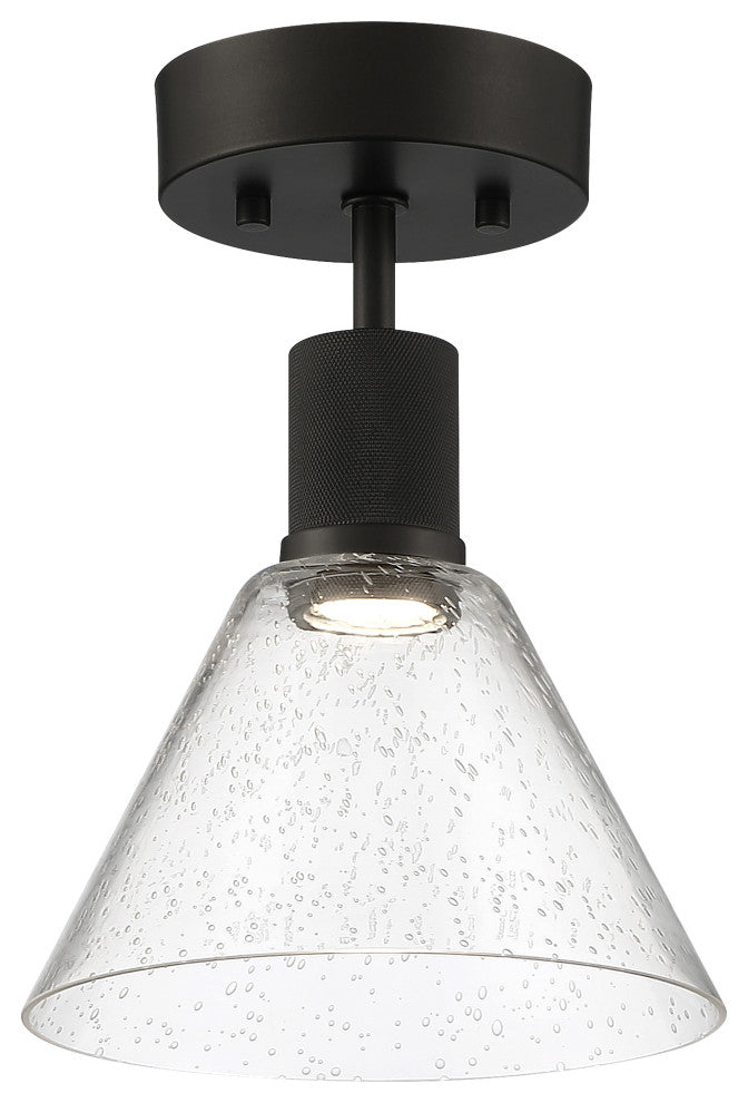Access Port Nine 1-Light Martini LED Semi-Flush Matte Black