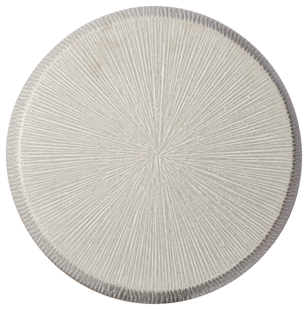 Sunburst Olive Semi-Gloss Ceramic Patio Stool