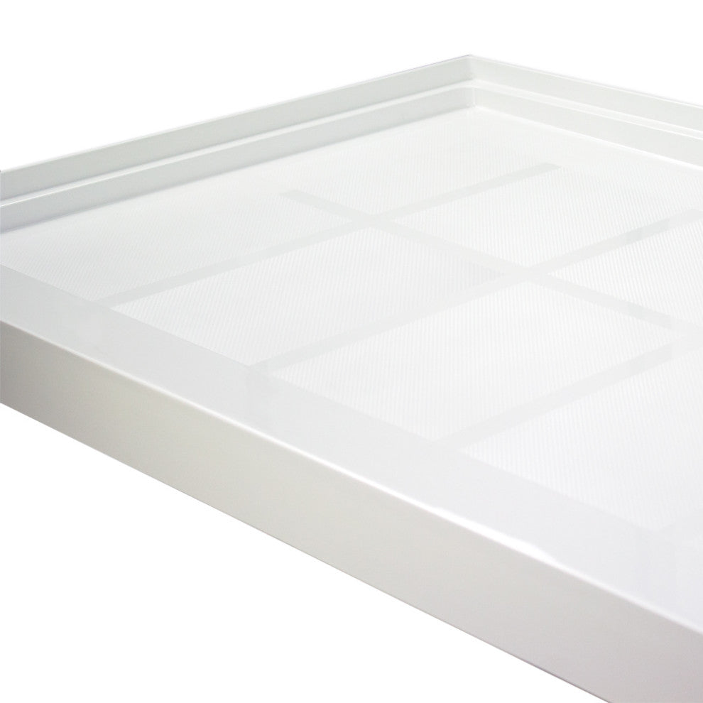 Transolid Linear 48"x32" Rectangular Alcove Shower Base with Left Hand Drain, Grey, Left Hand
