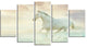 Fantasy White Horse, Animal Canvas Art Print, 60"x32", 5 Panels