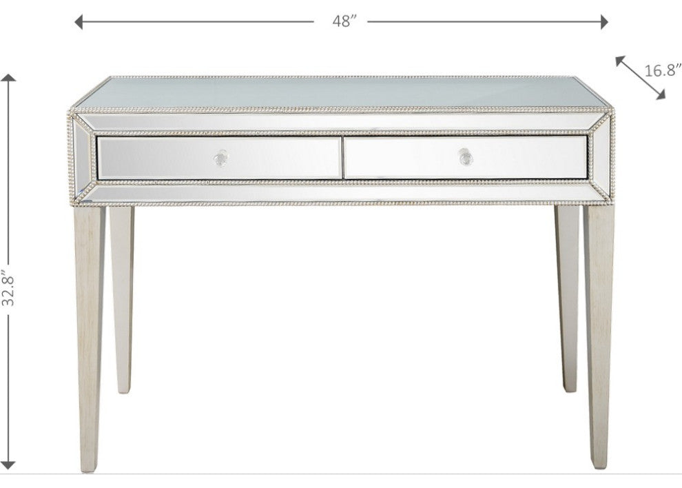 Silver Beaded Console Table