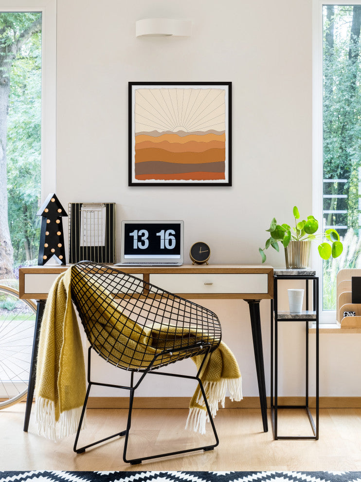 "Enchanting Sun Rays" Framed Painting Print, 12x12