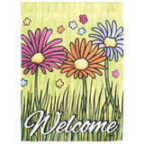 Flag Welcome Daisies Polyester 30x44