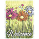 Flag Welcome Daisies Polyester 30x44