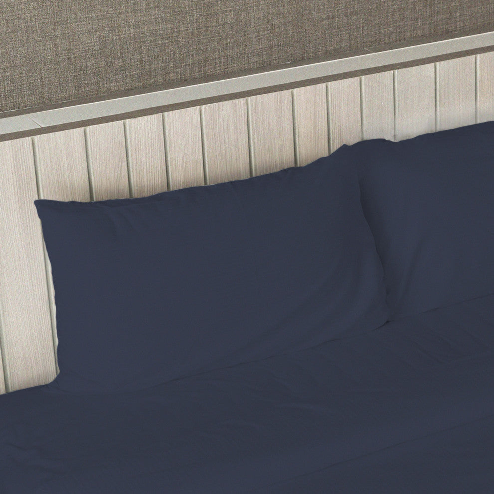 Bluff City Bedding, Queen Size Deep Pockets, 4-Piece Set, Navy