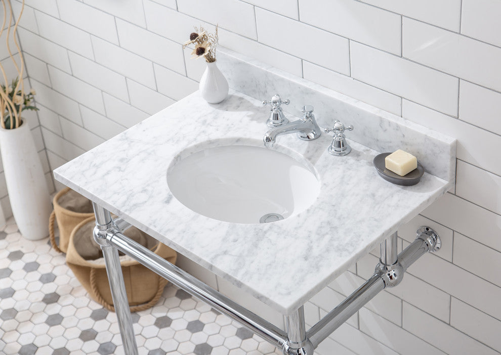 Embassy 30" Wash Stand Set, Silver, Chrome F2-0009 Faucet