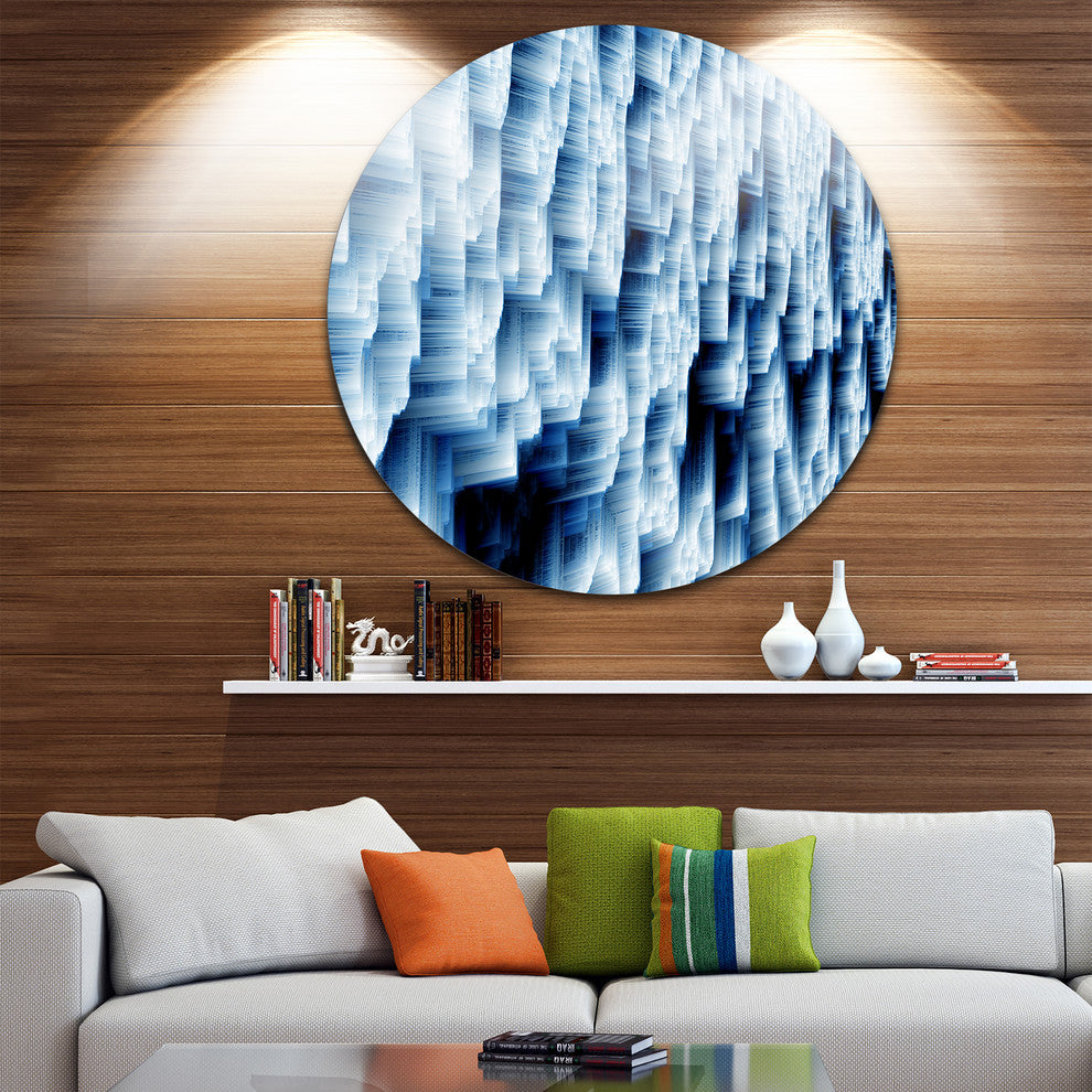 Abstract Blue Ice, Photography Round Wall Art, 11"