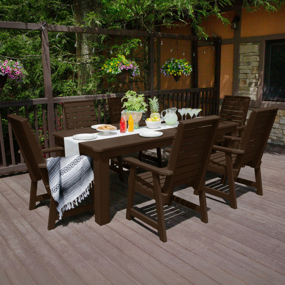 Weatherly 7-Piece Rectangle Dining Set, Weathered Acorn
