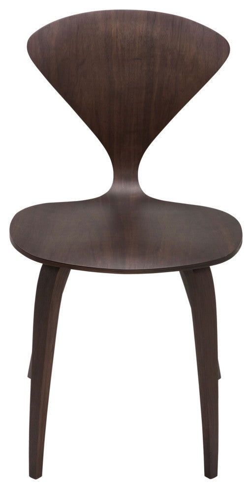 Satine Dining Chair, Molded Plywood Side Chair, Dark Walnut