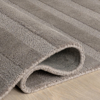 Vestry Striped Wool Area Rug, Bark 9' x 12'