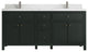 Sonoma 72 Double Sink Reeded Bath Vanity in Dark Forest Green 2" Calacatta Laza