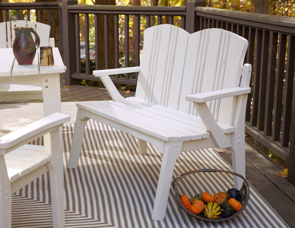 Carolina Preserves 2-Seat Bench With Back, Golden Mustard
