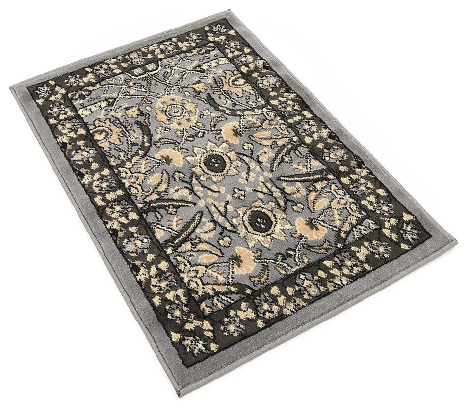 Unique Loom Dark Gray Espahan Cape Cod 2' 2 x 3' 0 Area Rug