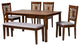 Loni Dining Collection, Gray/Walnut Brown, 6-Piece Dining Set