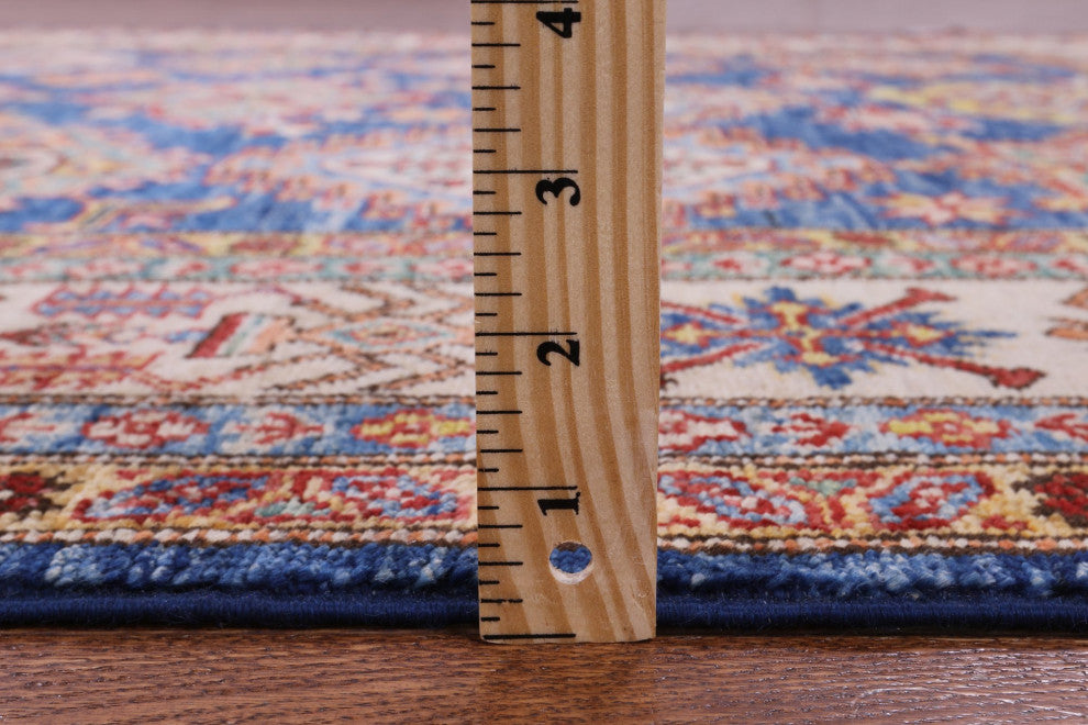 Handmade Super Kazak Geometric Wool Rug 5' 6" X 8' 0" Q10920